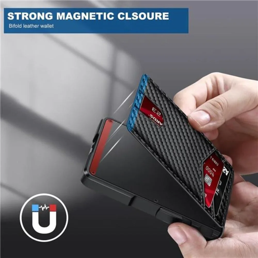 Wallet for Men Minimalist Wallet 9-13 Cards Slim Compact Wallet with Money Clip